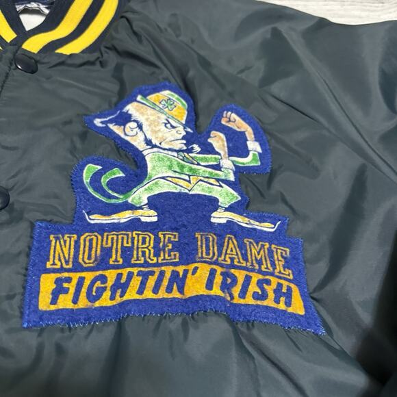 VTG NASCO Notre Dame Fighting Irish Mens Large? Satin Varsity Jacket Please Read - Picture 2 of 11